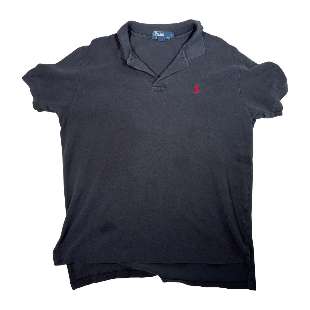 Polo by‎ Ralph Lauren Men's Black Polo Shirt Red Pony Logo Size L Cotton